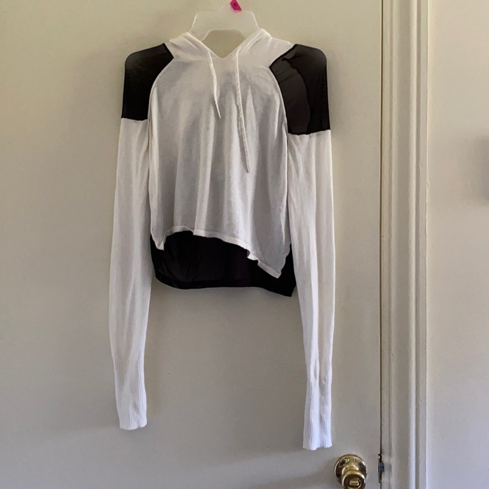 Mesh crop hoodie